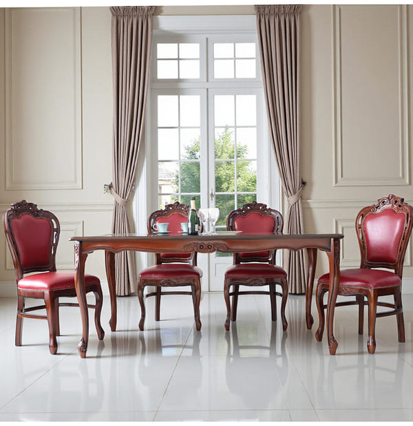 マリナカッシーリ ダイニングテーブル 165cm 猫脚 象嵌 食卓テーブル 木製 輸入家具-1