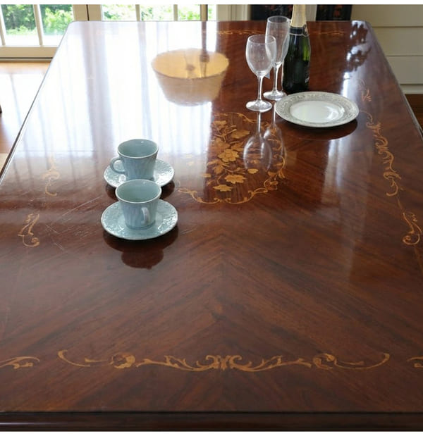 マリナカッシーリ ダイニングテーブル 165cm 猫脚 象嵌 食卓テーブル 木製 輸入家具-14