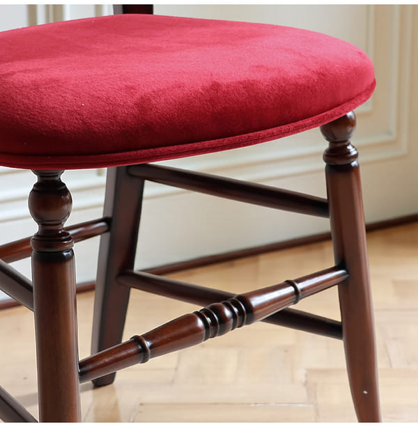 マリナカッシーリ 英国調 ダイニングセット3P（ベロアレッド） 2人掛け 2人用-6