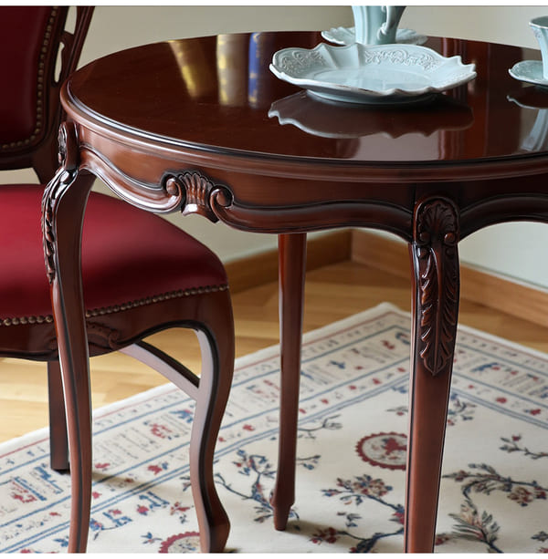 マリナカッシーリ 英国調 ダイニングセット3P（ベロアレッド） 2人掛け 2人用-17