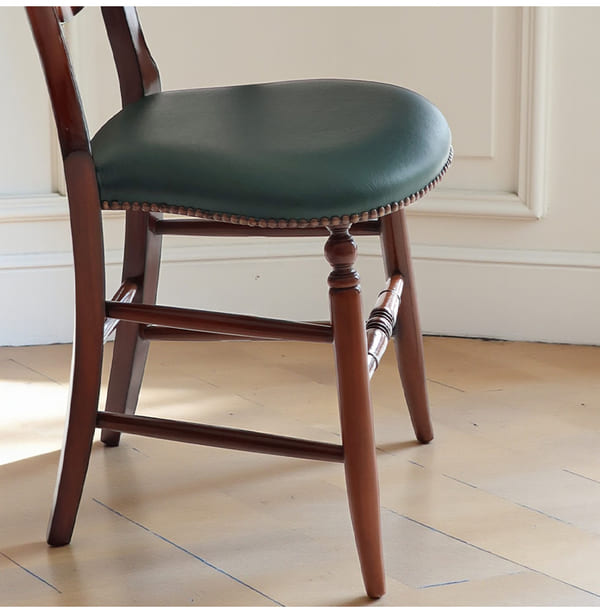 マリナカッシーリ 英国調 ダイニングセット3P（グリーンレザー） 2人掛け 2人用-7