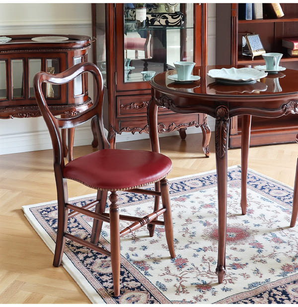 マリナカッシーリ 英国調 ダイニングセット3P（レッド） 2人掛け 2人用-11