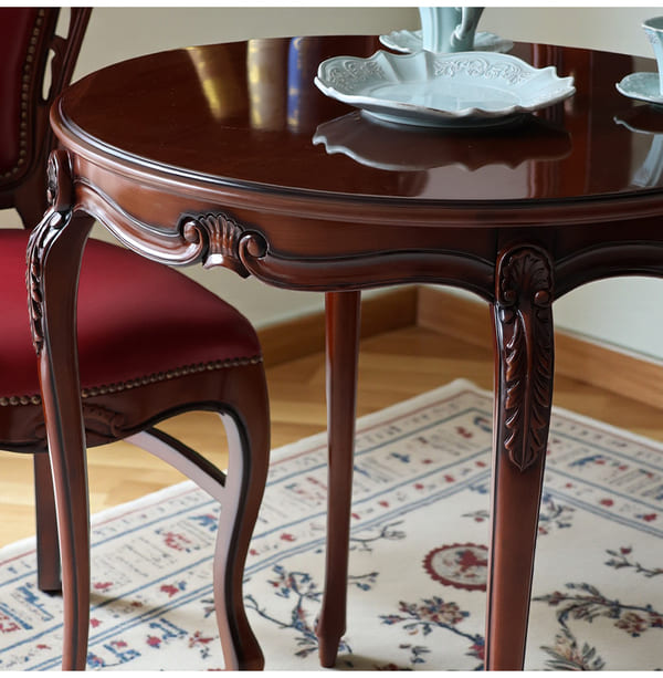 マリナカッシーリ 英国調 ダイニングセット3P（レッド） 2人掛け 2人用-14