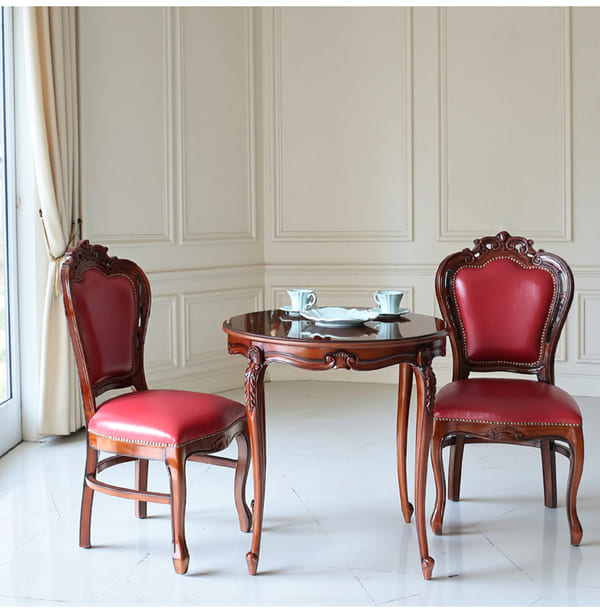 マリナカッシーリ ヨーロピアン ダイニングセット3P（レッド） 2人掛け 2人用-11