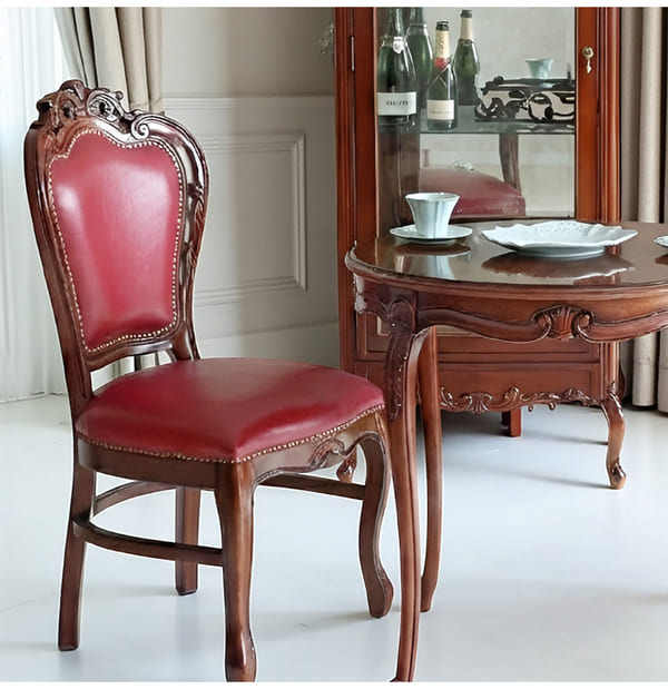 マリナカッシーリ ヨーロピアン ダイニングセット3P（レッド） 2人掛け 2人用-14