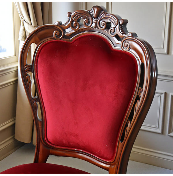 マリナカッシーリ ヨーロピアン ダイニングセット3P（ベロアレッド） 2人掛け 2人用-5