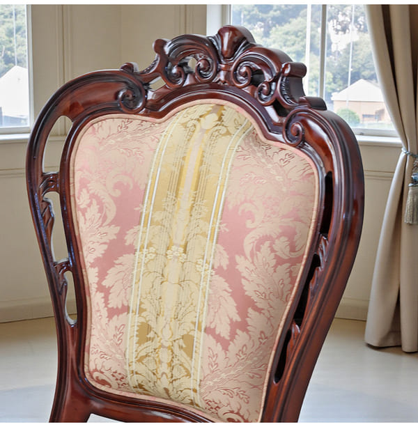 マリナカッシーリ ヨーロピアン ダイニングセット3P（ピンクストライプ） 2人掛け 2人用-5