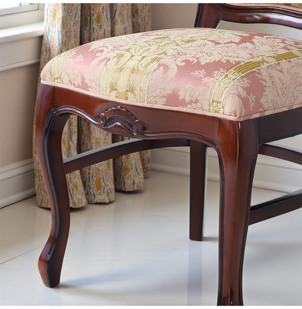 マリナカッシーリ ヨーロピアン ダイニングセット3P（ピンクストライプ） 2人掛け 2人用-6