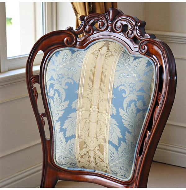 マリナカッシーリ ヨーロピアン ダイニングセット3P（ブルーストライプ） 2人掛け 2人用-5