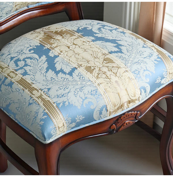 マリナカッシーリ ヨーロピアン ダイニングセット3P（ブルーストライプ） 2人掛け 2人用-7