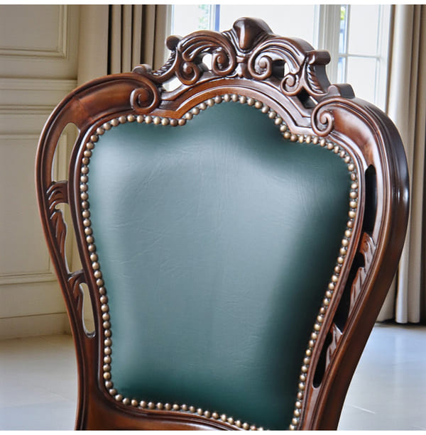 マリナカッシーリ ヨーロピアン ダイニングセット3P（グリーンレザー） 2人掛け 2人用-5