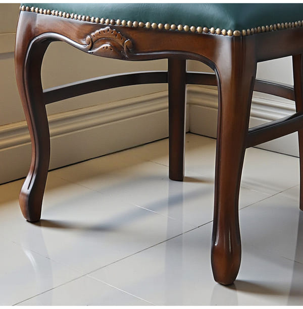 マリナカッシーリ ヨーロピアン ダイニングセット3P（グリーンレザー） 2人掛け 2人用-6