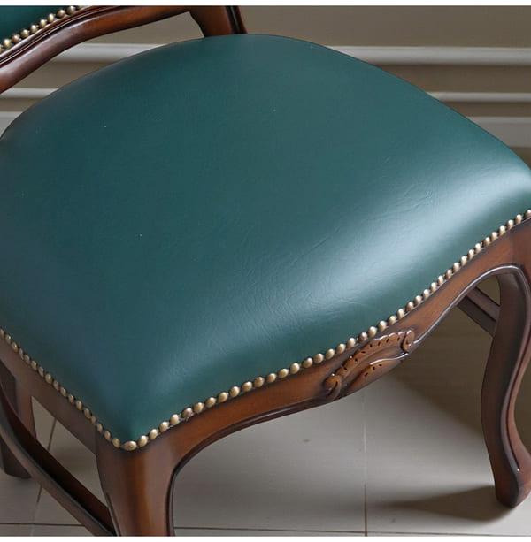 マリナカッシーリ ヨーロピアン ダイニングセット3P（グリーンレザー） 2人掛け 2人用-7