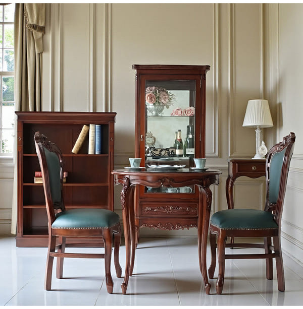 マリナカッシーリ ヨーロピアン ダイニングセット3P（グリーンレザー） 2人掛け 2人用-8