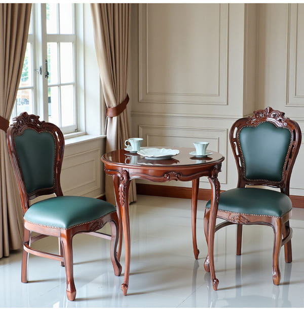 マリナカッシーリ ヨーロピアン ダイニングセット3P（グリーンレザー） 2人掛け 2人用-13