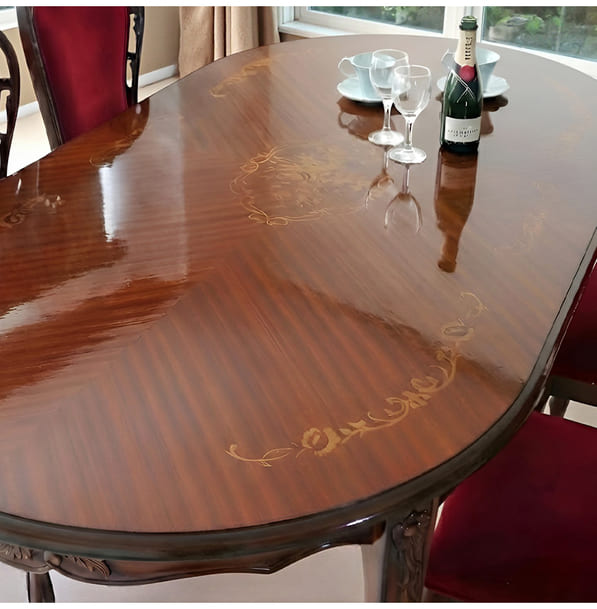 マリナカッシーリ ヨーロピアン オーバルダイニングセット5P（レッド） 4人掛け 4人用-2