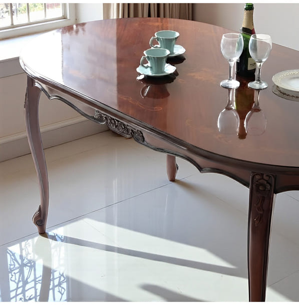 マリナカッシーリ ヨーロピアン オーバルダイニングセット5P（レッド） 4人掛け 4人用-19