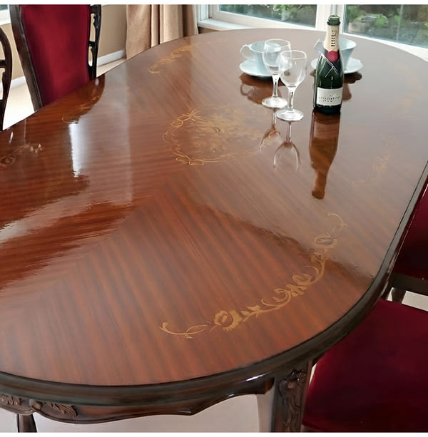 マリナカッシーリ ヨーロピアン オーバルダイニングセット5P（ベロアレッド） 4人掛け 4人用-2