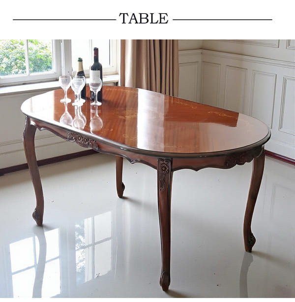 マリナカッシーリ ヨーロピアン オーバルダイニングセット5P（ベロアレッド） 4人掛け 4人用-18