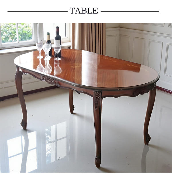 マリナカッシーリ ヨーロピアン オーバルダイニングセット5P（ピンクストライプ） 4人掛け 4人用-18