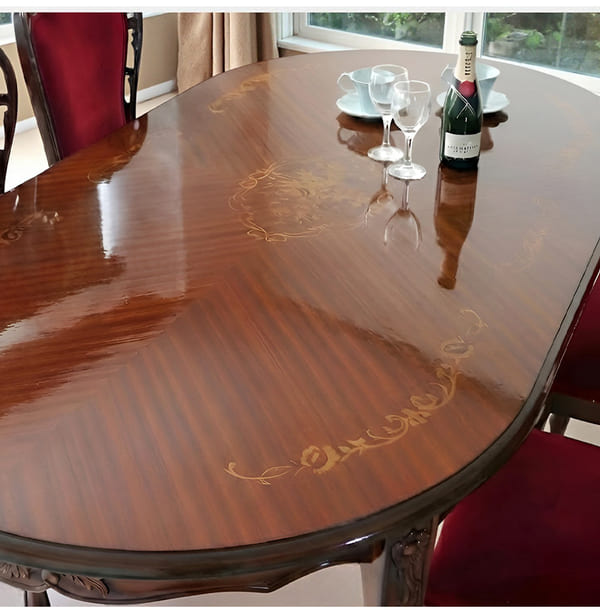 マリナカッシーリ ヨーロピアン オーバルダイニングセット5P（ブルーストライプ） 4人掛け 4人用-2