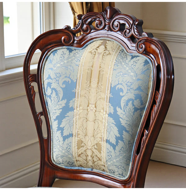 マリナカッシーリ ヨーロピアン オーバルダイニングセット5P（ブルーストライプ） 4人掛け 4人用-6