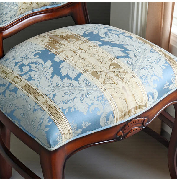 マリナカッシーリ ヨーロピアン オーバルダイニングセット5P（ブルーストライプ） 4人掛け 4人用-8