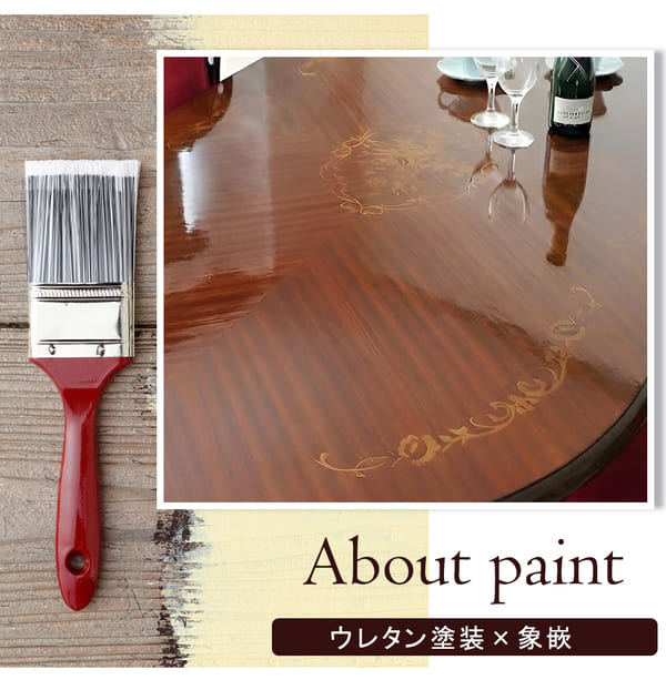 マリナカッシーリ ヨーロピアン オーバルダイニングセット5P（ブルーストライプ） 4人掛け 4人用-17