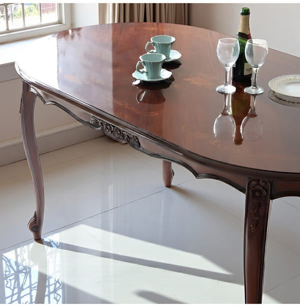 マリナカッシーリ ヨーロピアン オーバルダイニングセット5P（ブルーストライプ） 4人掛け 4人用-19