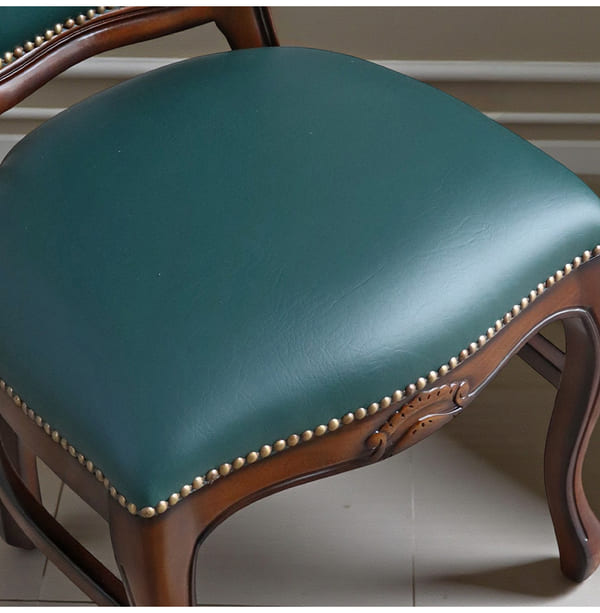 マリナカッシーリ ヨーロピアン オーバルダイニングセット5P（グリーンレザー） 4人掛け 4人用-8