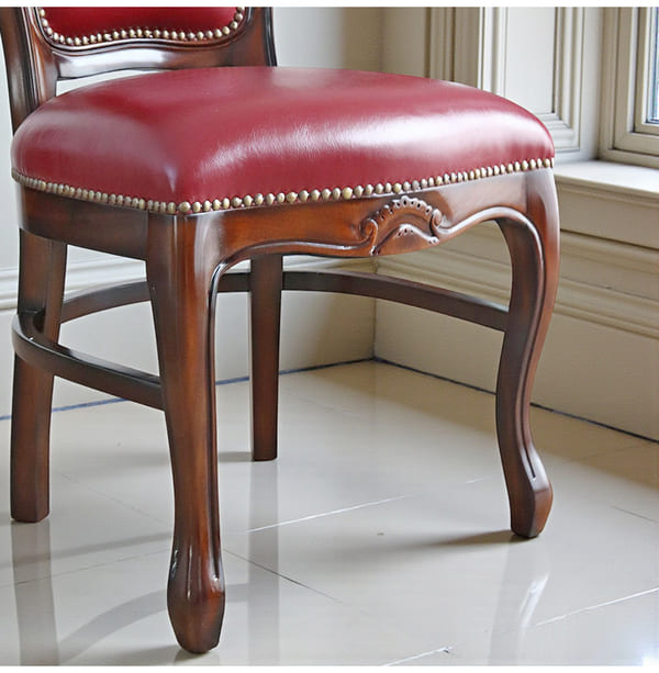 ダイニングセット 5点 幅165cm 長方形 象嵌 マホガニー ワインボルドーチェア 輸入家具-7