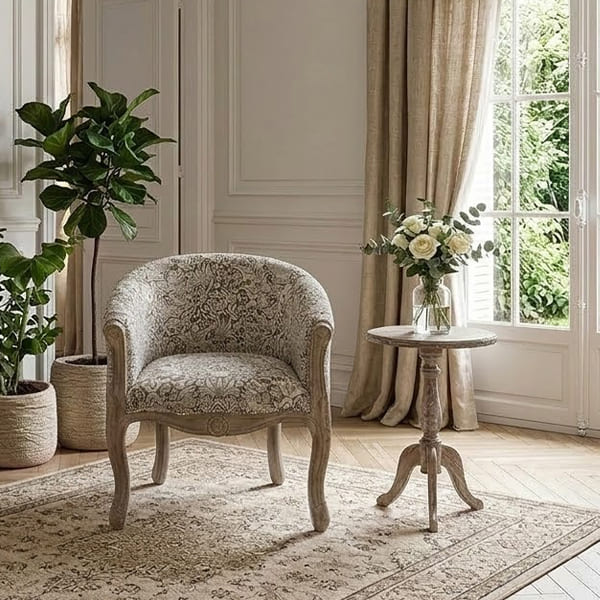 フレンチテイスト アームチェア（イチゴ泥棒） 1人掛け チェアー 椅子 肘付き イス ベージュ おしゃれ 1Pソファ パーソナルチェア-5