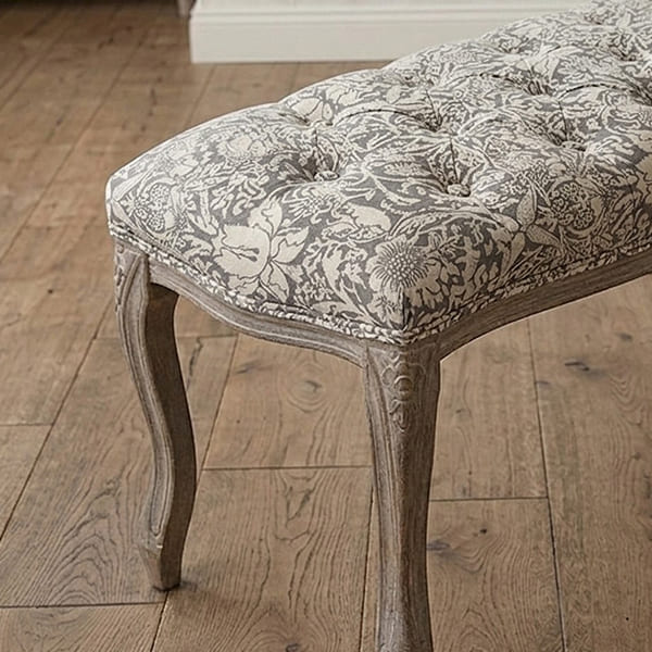 ベンチ スツール （イチゴ泥棒） 玄関スツール フレンチ シャビーシック おしゃれ 猫脚 ベッドエンドスツール アンティーク調-3