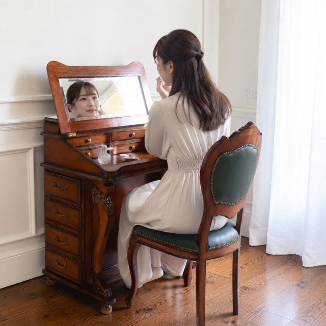 ベネシア ライティングビューロー 幅75cm マホガニー材 ドレッサー