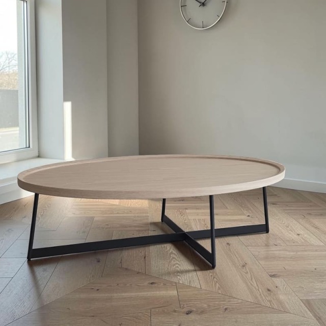 全2色】 HOBANG センターテーブル オーバル 幅120cm ウォールナット｜Y
