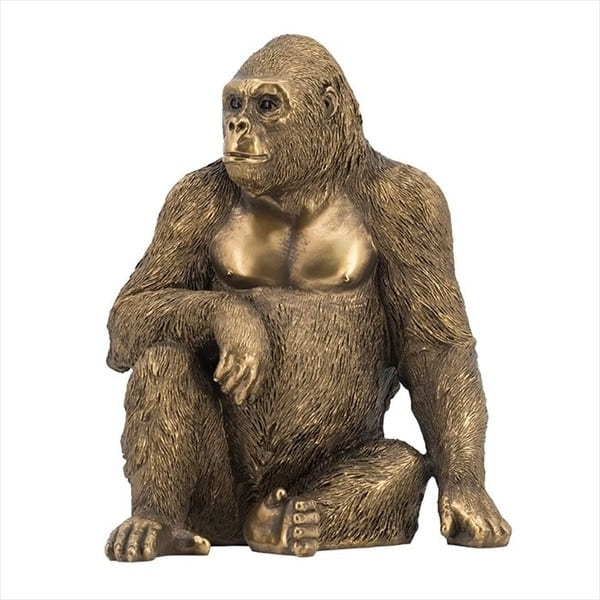 ゴリラ オブジェ ゴールド ブロンズ調 動物置物 海外インテリア雑貨-3