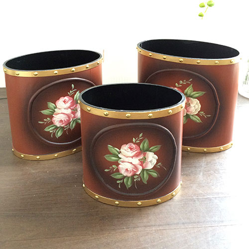 薔薇のダストボックス 3Pセット(ブラウン)｜姫系インテリア