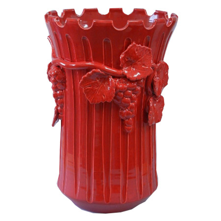 イタリア製 ぶどう彫刻 花瓶