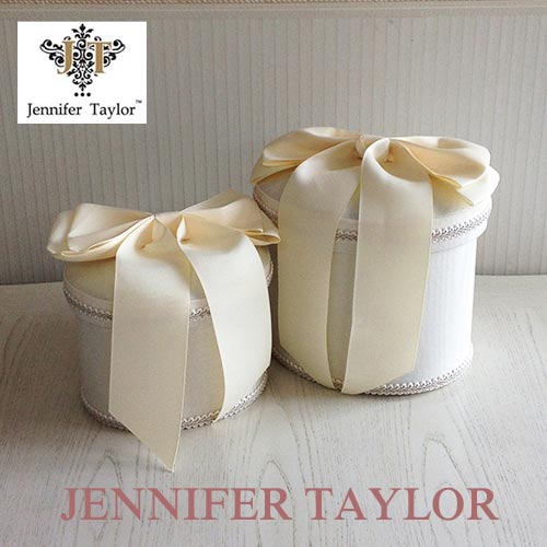 【まとめ買い割引対象品】 ジェニファーテイラー Jennifer Taylor オーバルBOX2PChinon(WH)・Ribbon
