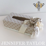 美品‼️ジェニファーテイラー ティッシュボックス ジェニファーテイラー ボックス ティッシュケース ルミナ リボン