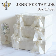 ボックス,3点セット,収納,箱,小物入れ,ホワイト,おしゃれ,ヨーロピアン,ジェニファーテイラー,Jennifer Taylor,Leone