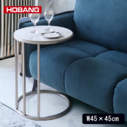 HOBANG 大理石 ソファサイドテーブル おしゃれ 幅45cm 脚が入る ラッシュルーム モダン コーヒーテーブル -1
