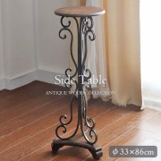 アンティーク調 木製 サイドテーブル(花台) 高さ86cm-13