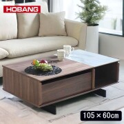 HOBANG,センターテーブル,大理石柄,幅105cm,引き出し付き,おしゃれ,リビング,ローテーブル,ウォールナット,北欧,モダン-14