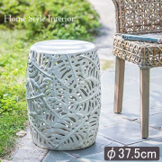 外対応 陶器製 ホワイトスツール 37.5cm モダン おしゃれ チェア コンパクト テーブル サイドテーブル-7