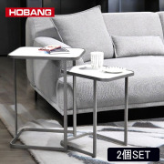HOABNG セラミック製 ネストテーブル2個セット 大理石柄 モダンデザイン 省スペース収納-10