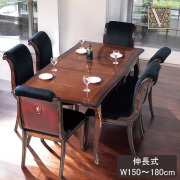 輸入家具のクラシックデザインが特徴の伸長式ダイニングテーブルセット（6人掛け）7Pセット-21