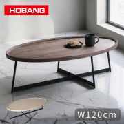 【全2色】 HOBANG センターテーブル オーバル 幅120cm ウォールナット【送料無料・組立設置付き】