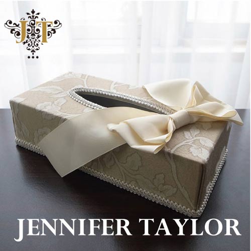 【まとめ買い割引対象品】 ジェニファーテイラー Jennifer Taylor ティッシュBOX・Heirｌoom-Ribbon