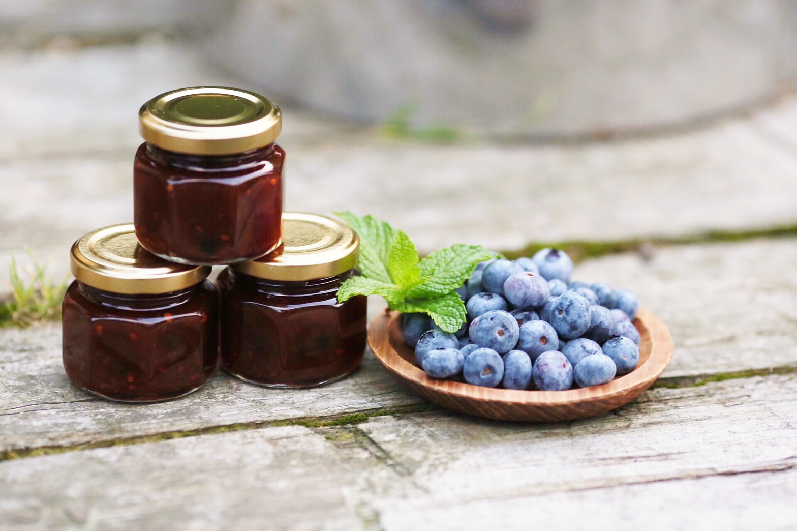 【熊本産】 olmo coppiaハンドメイド商品　熊本有機ＪＡＳトマト・無施肥無農薬ブルーベリー＆自家製ミントジャム　70ｇ